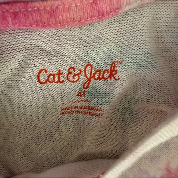 Cat & Jack Grayson Mini 4T Pink and Gray Tie-Dye Long Sleeve Tees Sweatshirt Lot - Picture 4 of 5